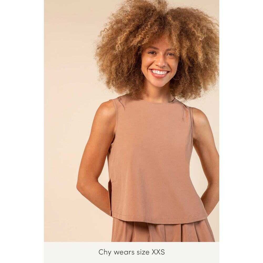 Wayre Limited Edition: Boxy Shift Snap Crop Tank Top small rose water terracotta - Picture 3 of 8